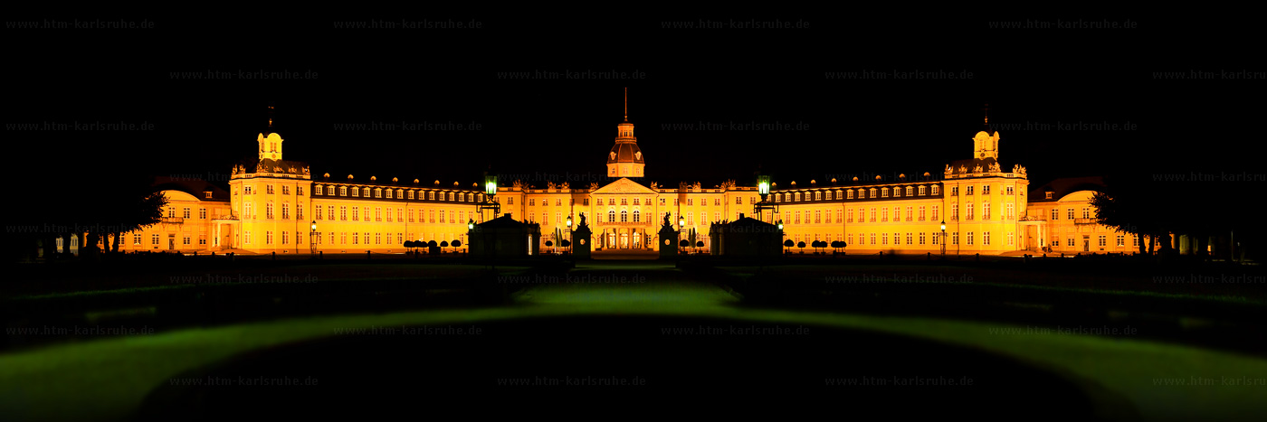 Foto Schloss Karlsruhe Nacht Panorama